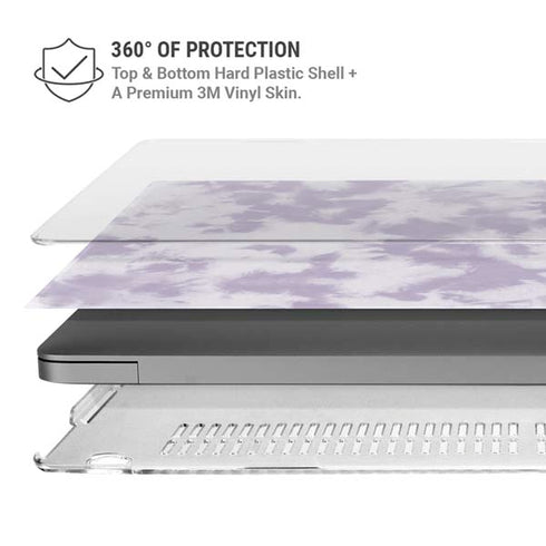 Purple and White Tie Dye MacBook Pro 14in (2021-24) Case plus Skin